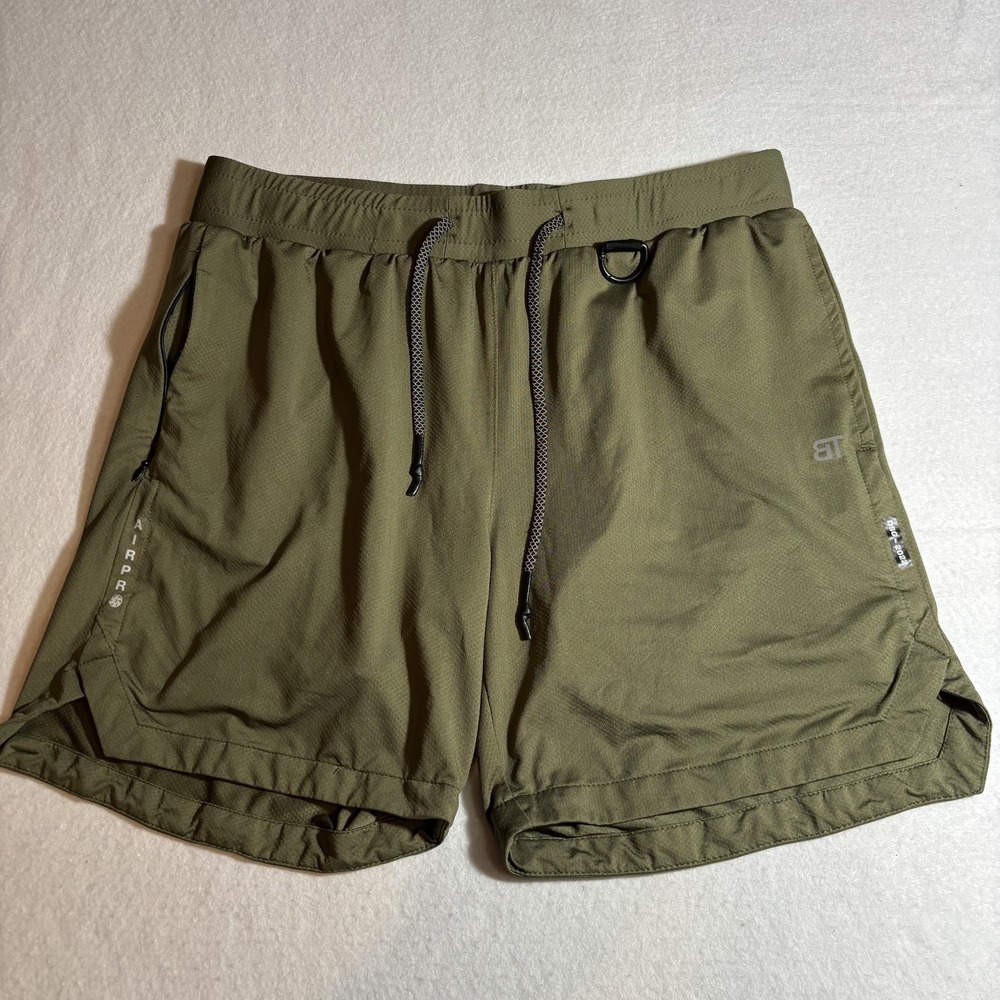 Born Tough Air‎ Pro Lined Athletic Shorts XL Olive Green Zip Pockets DSG 2022